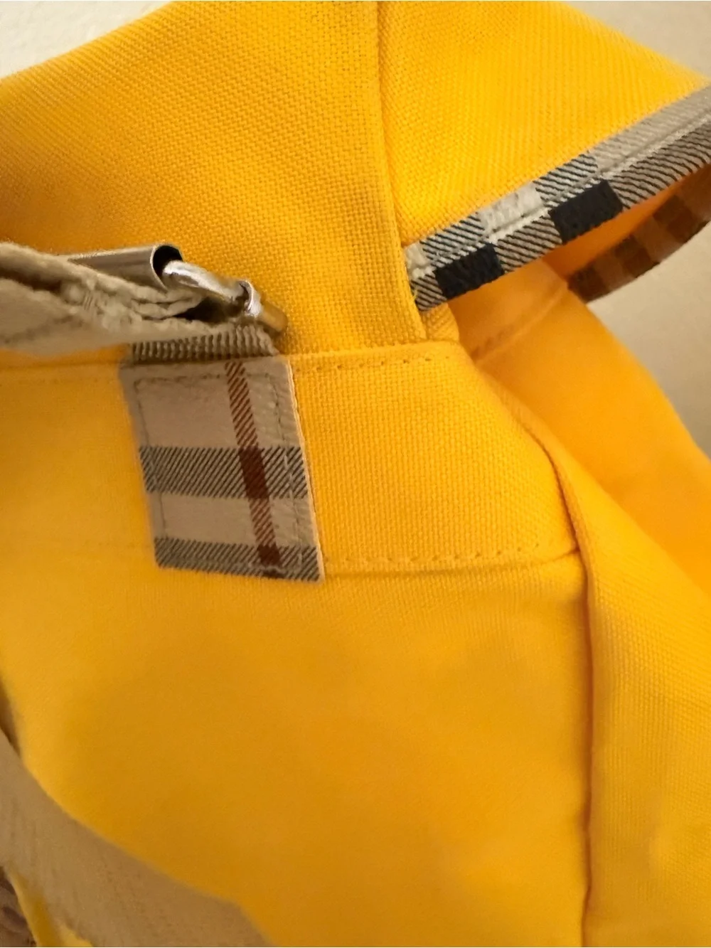 Burberrys Vintage Fragrances Canvas Backpack – Bright Yellow Nova Check Trim